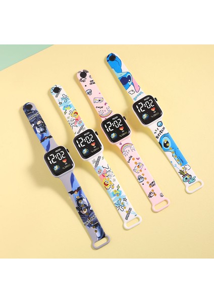 Stil 10 Saf Renk Moda Karikatür Baskılı Dikiş Çocuk Izle Pikachu Spor Bileklik Su Geçirmez Izle Çocuk LED Dokunmatik Izle (Yurt Dışından) modelleri