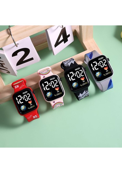 Stil 10 Saf Renk Moda Karikatür Baskılı Dikiş Çocuk Izle Pikachu Spor Bileklik Su Geçirmez Izle Çocuk LED Dokunmatik Izle (Yurt Dışından) indirimleri