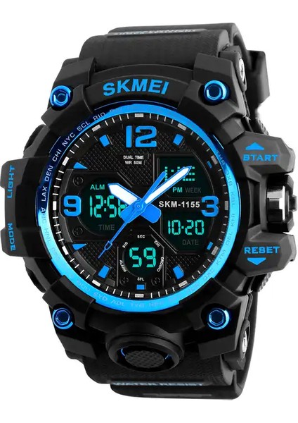 SKMB980138 Resim Olarak Atletik Saatler Sıcak Reçel Tangan Skmei 1155B Analog Dijital Saat Kamuflaj Yeşil Spor Erkek Kol Saati (Yurt Dışından)