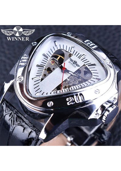 Kazanan Forsining 052G-7 Kazanan Forsining 052G Kazanan 052G Erkek Moda Paslanmaz Çelik Bant Mekanik Saat Yüksek Kaliteli Aydınlık Punk Hollow Kafatası Izle (Yurt Dışından)