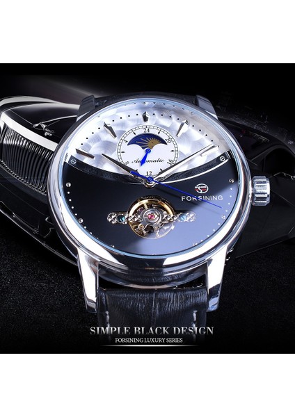 Stil 1 Spor ve Moda Klasik Mavi Ay Evresi Adam Mekanik Saatler Otomatik Tourbillon Erkek Hakiki Deri Saat Relogio Masculino Dropship 1 - 9 (Yurt Dışından) modelleri