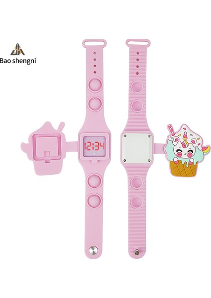 Mor Sevimli ve Fonksiyon Moda Dondurma Silikon Çocuk Karikatür Izle Oem Özelleştirilmiş Spor Izle Çocuklar Için Itme Pop LED Elektronik Dijital Saat (Yurt Dışından) indirimleri
