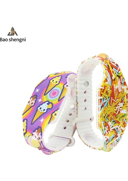 Haki Moda Silikon Çocuk Dijital El Kol Saati Karikatür Erkek ve Kız Çocuk Izle Saatler (Yurt Dışından)