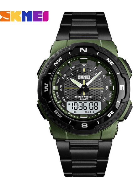 SLZE5719 Resim Olarak Skmei 1370 Erkek Izle Moda Spor Saatler Paslanmaz Çelik Kayış Erkek Saatler Kronometre Chronograph Su Geçirmez Kol Saati Erkekler (Yurt Dışından)