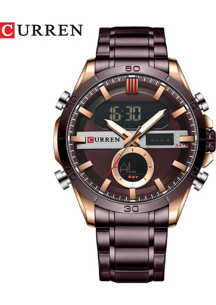 C5 Seçilen 8384 Güncel Çift Hareket Mavi Paslanmaz Çelik Kayış Ingle Katlanır Toka Dijital Erkek Izle Sportif Trend (Yurt Dışından)