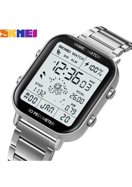 SKMH7104 Resim Olarak Skmei 1888 Erkek Dijital Saat Su Geçirmez 30 M Koşu Spor Pedometre Paslanmaz Çelik Kare Kronometre Izle (Yurt Dışından) modelleri