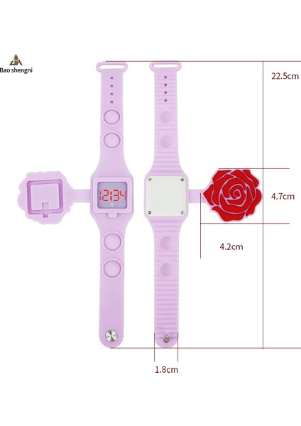 Stil 3 Sevimli ve Fonksiyon Sağlık Spor Saatler Silikon LED Dijital Saat Kabarcık Stres Moda Gül Çiçek Reloj Karikatür Hediye Çocuklar Için Izle (Yurt Dışından)