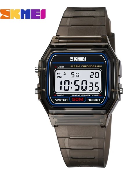 Siyah Resim Olarak Skmei 2056 Erkekler Spor Saatler Kare Ayna Yüz Silikon Dijital Kol Saati Elektronik Saat Reloj Hombre (Yurt Dışından)
