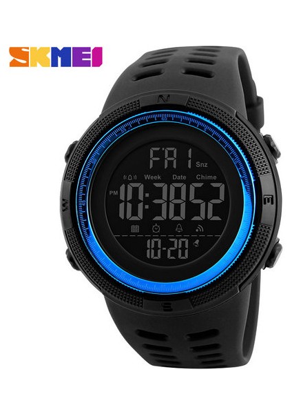 SKMB570103 Erkek Saat Skmei 1251 Çok Fonksiyonlu Kauçuk LED Dijital 50 M Su Geçirmez Saatler Adam Moda Işık Hafta Kron Izle (Yurt Dışından)