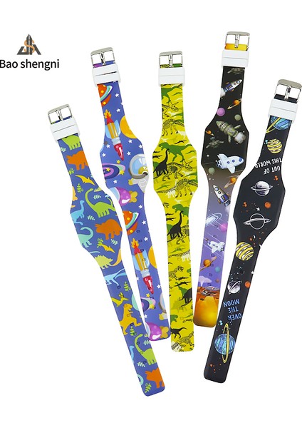 Stil 3 Sevimli ve Fonksiyon Oem Çocuk Dijital Saat Renkli Baskı Reloj Çocuklar Için Genç Kol Saati LED Ekran Izle Erkekler Için (Yurt Dışından)