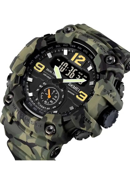 SKMG2301 Spor Izle Erkek Saat Skmei 1637SPORT Analog Dijital Kol Saati Japonya Hareketi 5ATM Su Geçirmez Ithalat Saatler Skmei 1637 (Yurt Dışından)