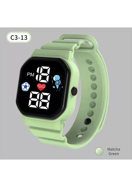 Yeşil Kırmızı Çocuk Elektronik Silikon Bant Fwristwatch Spor Erkek ve Kız Öğrenciler Için LED Dijital Saat (Yurt Dışından)