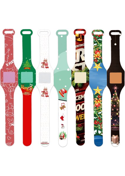 Beyaz Karikatür Tasarım Noel Karikatür Kırmızı Desen Erkek ve Kız Silikon Su Geçirmez Öğrenciler Çocuk El Elektronik Dijital Kol Saati (Yurt Dışından) fiyatları