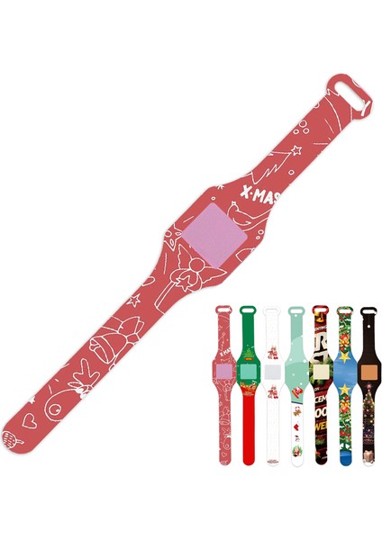 Beyaz Karikatür Tasarım Noel Karikatür Kırmızı Desen Erkek ve Kız Silikon Su Geçirmez Öğrenciler Çocuk El Elektronik Dijital Kol Saati (Yurt Dışından) indirimleri