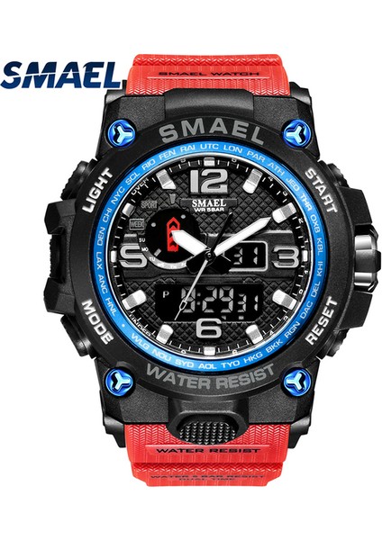 SMEA790104 Resim Olarak Smael 1545D Günlük Spor Saatler Su Geçirmez Montre Bilezik Kronograf Saat Çift Ekran LCD Kuvars Dijital Hareketli Saat (Yurt Dışından)