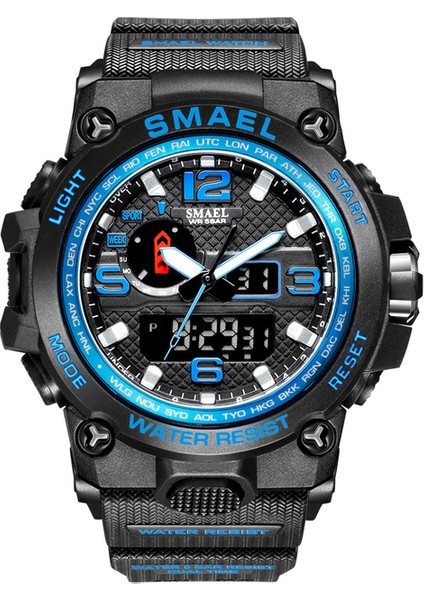 SMEA790104 Resim Olarak Smael 1545D Günlük Spor Saatler Su Geçirmez Montre Bilezik Kronograf Saat Çift Ekran LCD Kuvars Dijital Hareketli Saat (Yurt Dışından) modelleri