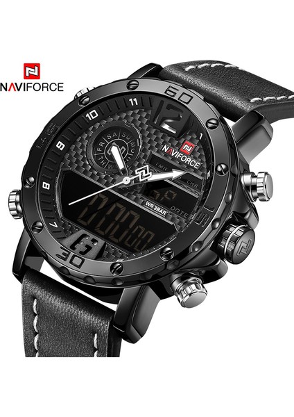 LXA130102 Naviforce NF9134 Orijinal Erkek Çift Ekran Bilek Saatler LED Çok Fonksiyonlu Moda Erkek Klasik Dijital Saat (Yurt Dışından)