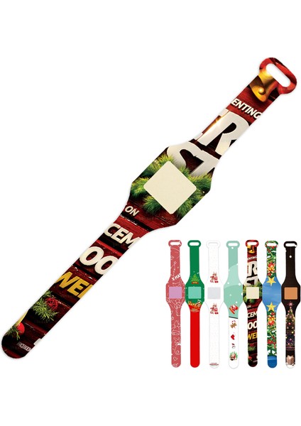 Bej Karikatür Tasarım Noel Baba Karikatür Hediye Desen Erkekler ve Kızlar Için Silikon Su Geçirmez Öğrenci Çocuk El Dijital Kol Saati (Yurt Dışından)