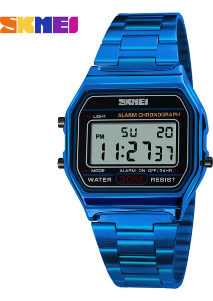 SKM9003 Spor Izle Skmei 1123 Erkekler LED Dijital Saat Moda Rahat Spor Skmei 1123 Saatler Paslanmaz Çelik Masculino Su Geçirmez Kol Saatleri (Yurt Dışından)