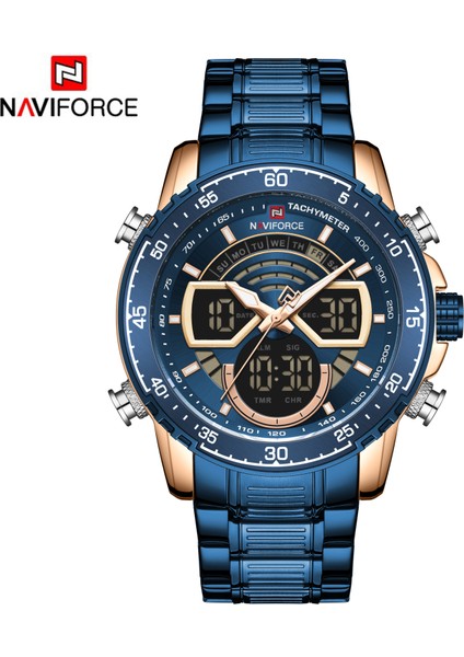 LX91892121 Naviforce 9189 Fonksiyonel Erkek Analog Dijital Saatler Su Geçirmez Alarm Lüks Kronograf Adam Izle (Yurt Dışından)