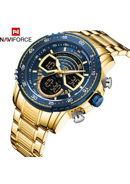 LX91892121 Naviforce 9189 Fonksiyonel Erkek Analog Dijital Saatler Su Geçirmez Alarm Lüks Kronograf Adam Izle (Yurt Dışından)