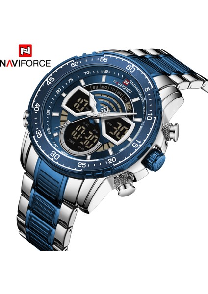 LX91892121 Naviforce 9189 Fonksiyonel Erkek Analog Dijital Saatler Su Geçirmez Alarm Lüks Kronograf Adam Izle (Yurt Dışından)