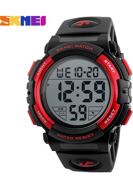 1258.04 Skmei 1258 Şık Gri Erkek Dijital Saat 2019 Kauçuk Kayış Suya Dayanıklı Dijital Ekran Karakter Spor Reloj Izle (Yurt Dışından)