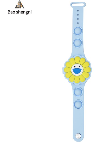 Mavi Karikatür/ayçiçeği 2022 Çin'de Yapılan Yeni Tasarım Ayçiçeği Karikatür Izle Desteği Özel Silikon LED Dijital Saat Çocuklar Için (Yurt Dışından)