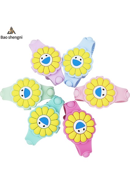 Mavi Karikatür/ayçiçeği 2022 Çin'de Yapılan Yeni Tasarım Ayçiçeği Karikatür Izle Desteği Özel Silikon LED Dijital Saat Çocuklar Için (Yurt Dışından) indirimleri