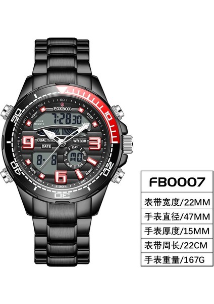 FB0007D Dijital Saat Lige Izle FB0007 Lüks Chronograph Erkek Spor Saatler Erkekler Su Geçirmez Erkekler Için Dijital Saatler Relogio Masculino (Yurt Dışından)