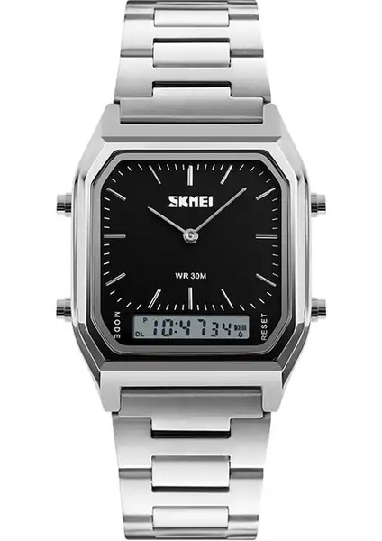 Altın Resim Olarak Modern Skmei 1220 Gümüş Izle Erkek Bilek Çelik Izle Kuvars Dijital Kol Saati Saat Logo ile Özelleştirilmiş (Yurt Dışından) fırsatları