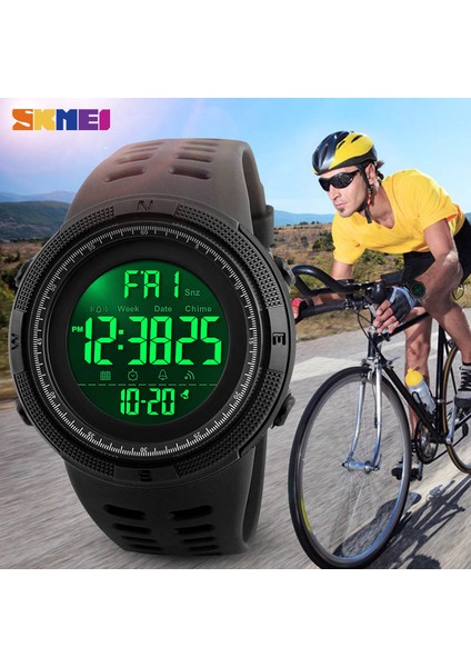 Erkekler-Siyah Kırmızı Skmei 1251 Moda Açık Spor Izle Erkekler Çok Fonksiyonlu Saatler Bilek Hediyelik Saat Kol Saatleri Montre LED Dijital Saat (Yurt Dışından)