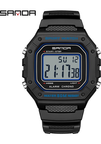 Siyah Mavi Sanda Üst Marka Spor Erkek Saatler Casual Izle Erkekler Için Dijital Kol Saati Su Geçirmez Saat Relogio Masculino 2156 (Yurt Dışından)
