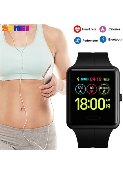 Yeşil Skmei 1525 Erkekler Için Akıllı Saatler Dijital Saat Bağlantısı Çok Fonksiyonlu 3bar Su Geçirmez Spor Saatler Geri Sayım Sayacı Nabız (Yurt Dışından) fırsatları