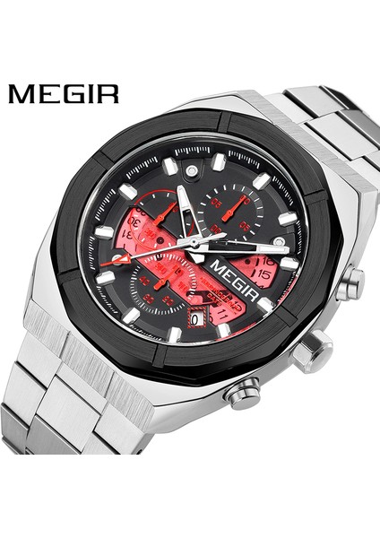 MS2225G-1 Megir 2225 Chronograph Quartz Saat Erkek Kol Saati Saat Relogio Masculino Erkekler Spor Saatler (Yurt Dışından)