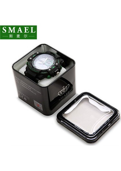 Smael Box Smael Reloj 1545 Erkekler Spor Çift Ekran Analog Dijital LED Elektronik Kuvars Saatı Su Geçirmez Yüzme Spor Izle (Yurt Dışından)