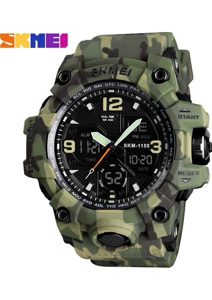 SKMB983007 Spor Izle Yeni Varış Skmei 1155B Spor Dijital Beyaz Renk Erkek Kronograf ve Analog Spor Kol Saatleri Kendi Logonuzu Özelleştirin (Yurt Dışından)