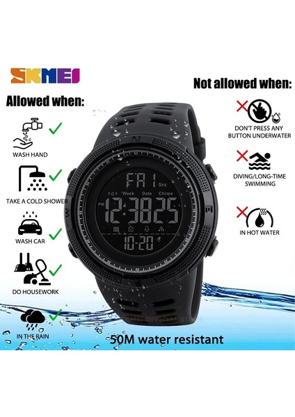 SKMB570104 Plastik Özel Kendi Logo Skmei 1251 Spor Erkekler Dijital Skmei Izle Silikon Suya Dayanıklı Tasarımcı Kol Saati Spor Izle (Yurt Dışından) fiyatları