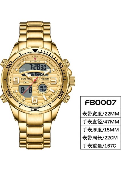 FB0007C Dijital Saat Lige Izle FB0007 Lüks Chronograph Erkek Spor Saatler Erkekler Su Geçirmez Erkekler Için Dijital Saatler Relogio Masculino (Yurt Dışından)