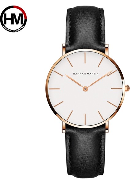 Siyah ve Gül Altın Fotoğraf Olarak Montre Femme Hannah Martin Orijinal Marka Moda Kadın Kuvars Saatler Özel Logo Bayanlar Minimalist Izle (Yurt Dışından)