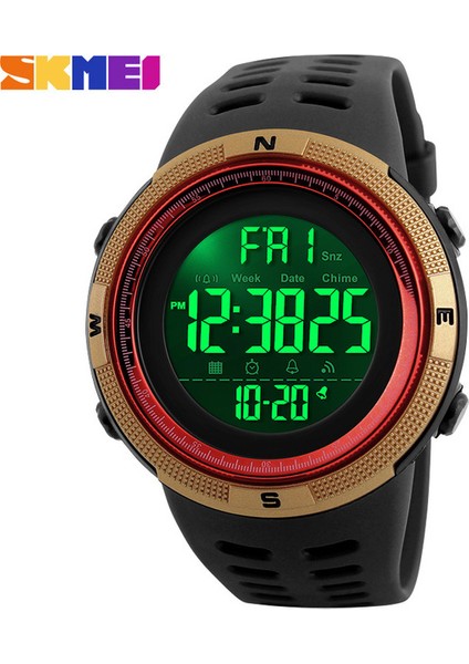 SKMB57011804 Skmei 1251 Erkekler Dijital Kol Saati Çok Fonksiyonlu Erkek Spor Izle 12/24 Saat LED Dijital 50 M Su Geçirmez Saatler (Yurt Dışından)