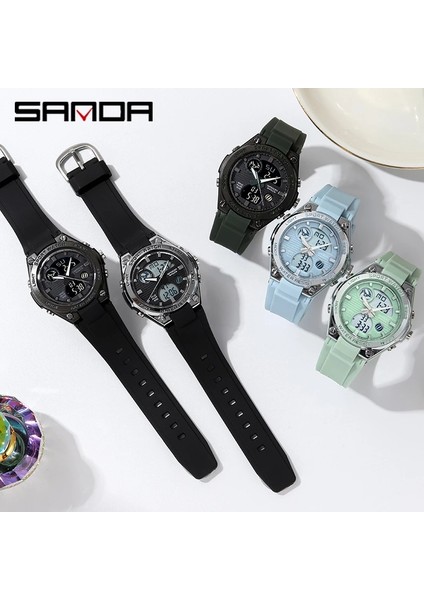 6067.07 Sanda 6067 Yüksek Kaliteli Çin Evren Kuvars Izle 2021 Silikon Kayış Çift Zamanlı Hafta Ekran Basit Spor Saat Tasarımı (Yurt Dışından)