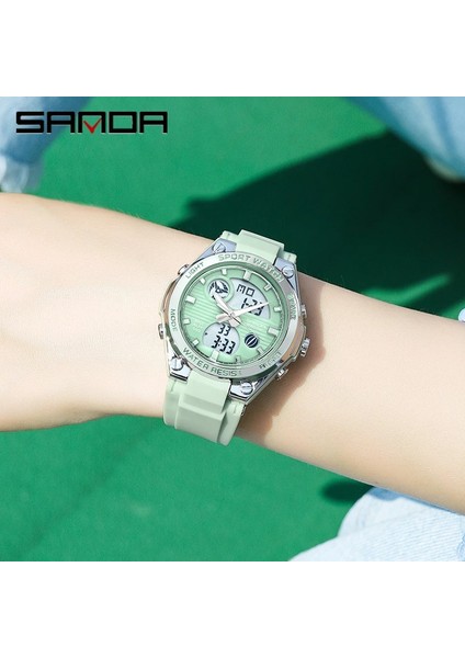 6067.07 Sanda 6067 Yüksek Kaliteli Çin Evren Kuvars Izle 2021 Silikon Kayış Çift Zamanlı Hafta Ekran Basit Spor Saat Tasarımı (Yurt Dışından)