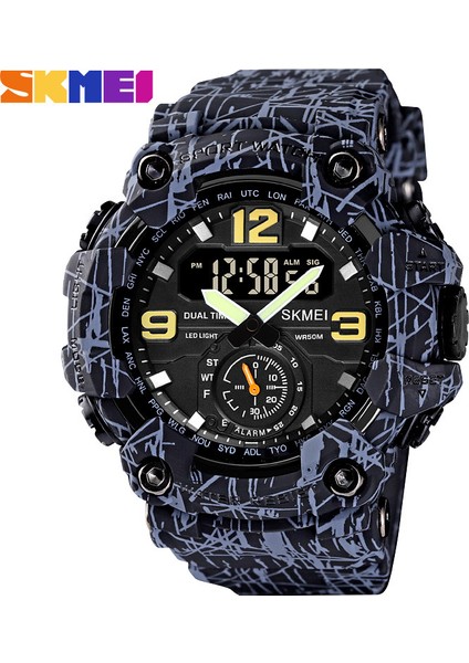 C5 10*10*10 Üretici Doğrudan Satış Skmei Çok Fonksiyonlu Zaman Çift Ekran Spor Saat Analog Dijital Erkek Izle Açık Hava Dağcılık (Yurt Dışından)
