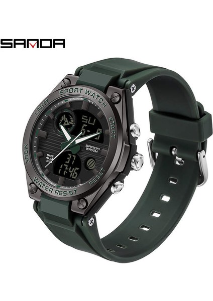 SDD2405 Sanda 6067 Alarmlı 5ATM Su Geçirmez Saatler Dijital Analog Erkek Bayan Spor Saat (Yurt Dışından)