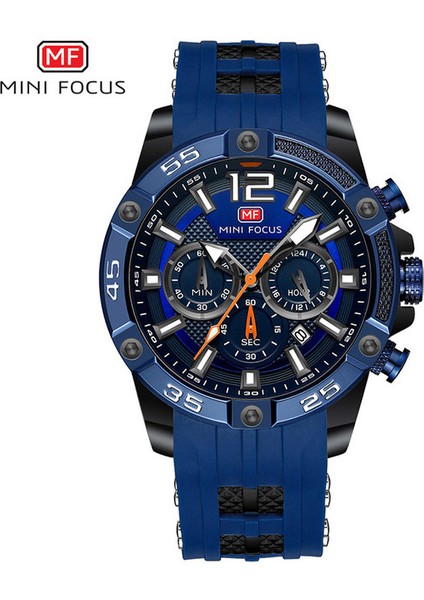 MFA400103 Resim Olarak Mini Focus 0349 G Erkekler Lüks Silikon Bant Erkek Saatler Suya Dayanıklı Spor Kronograf Spor Saat Relojes Montre Kol Saati (Yurt Dışından)