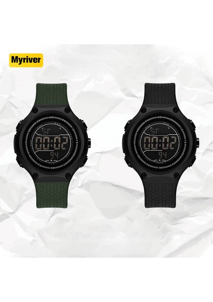Tüm Dijital Spor Saat Myriver Moda Açık Çok Fonksiyonlu LED Dijital Ekran Spor Izle Erkekler Için Akıllı Su Geçirmez Spor Saatleri (Yurt Dışından)