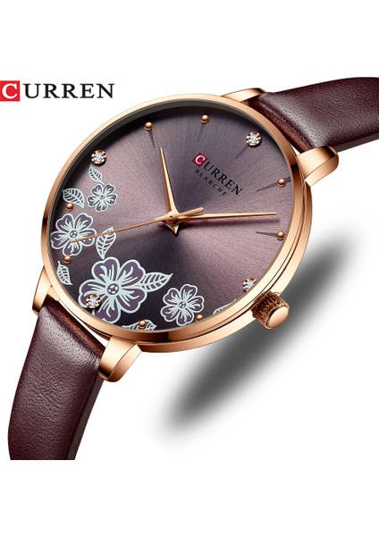 KRED18202121 Curren 9068 Moda Deri Kuvars Saatler Çiçek Kadınlar Için Lüks Suya Dayanıklı Izle (Yurt Dışından) fırsatları