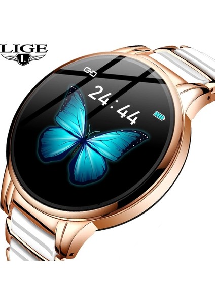 Çelik-Siyah Siyah Lige BW0156 Akıllı Saat Kadın Erkek Moda Su Geçirmez Spor Fitness Takipçisi Android Inteligente Seramik Kayış Akıllı Saatler Reloj (Yurt Dışından) fiyatları