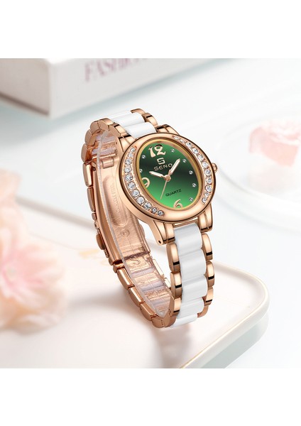Gümüş Beyaz Plaka WATCH2023 Yeni Onurlu Cömert Stil Moda Oval Izle Kadın Mizaç Trendi Kadın Izle Elmaslarla (Yurt Dışından) fırsatları